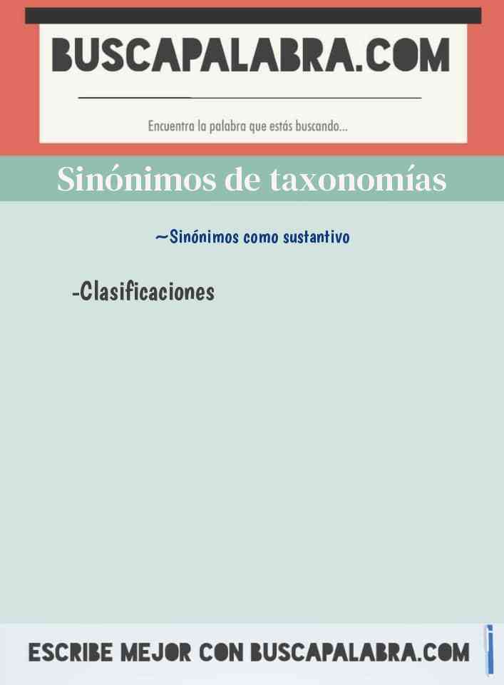 Sinónimo de taxonomías