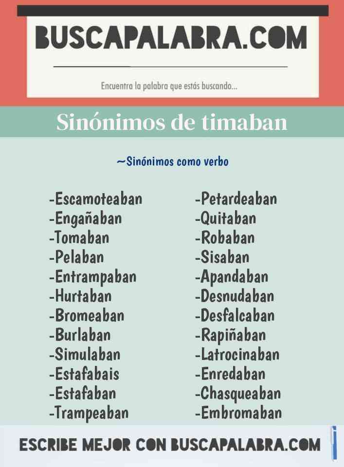 Sinónimo de timaban