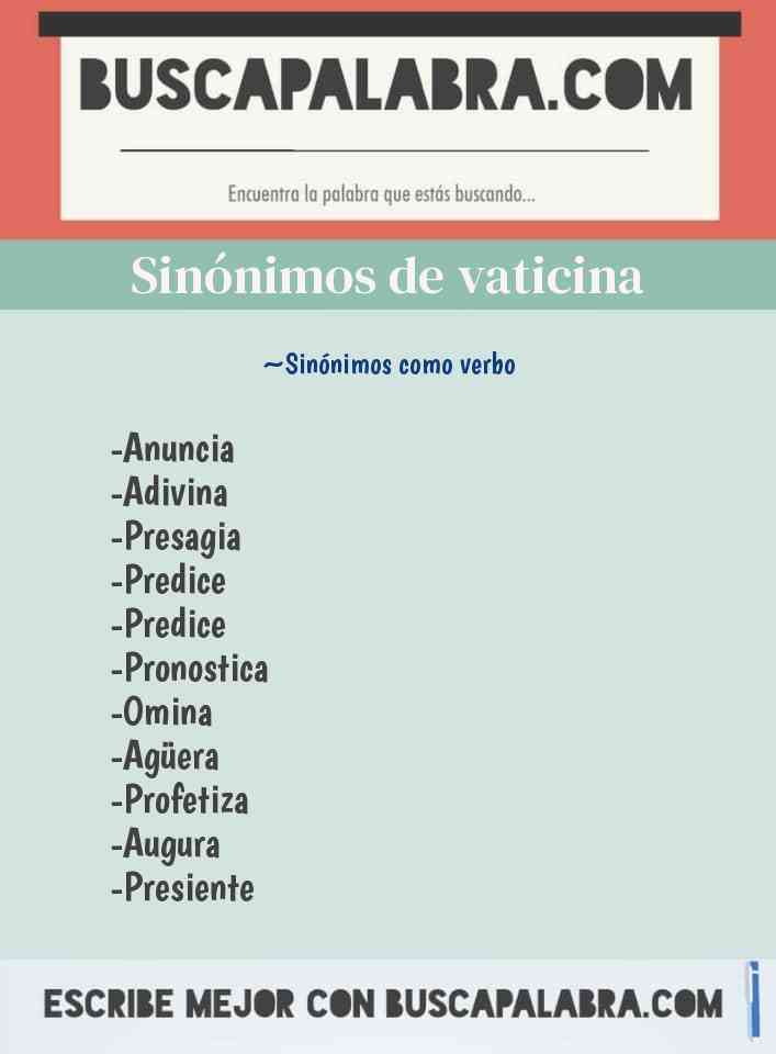 Sinónimo de vaticina