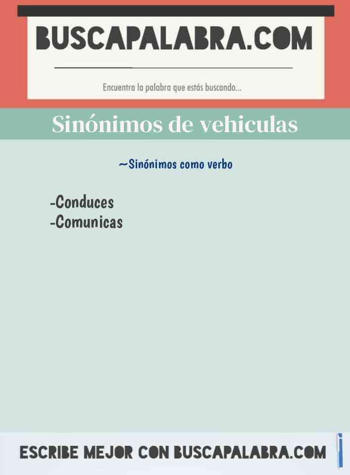 Sinónimo de vehiculas