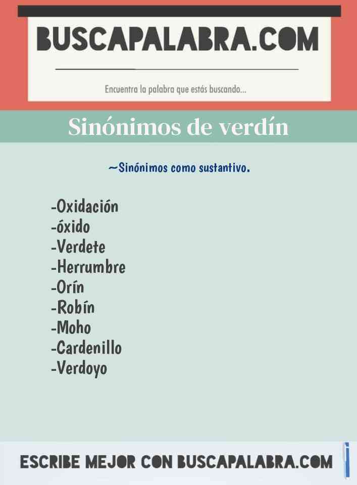 Sinónimos y Antónimos de Verdín - 9 Sinónimos y 6 Antónimos para Verdín